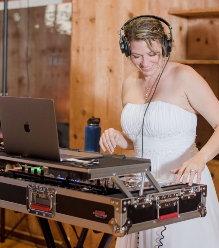 Professional DJ mixing music at an event