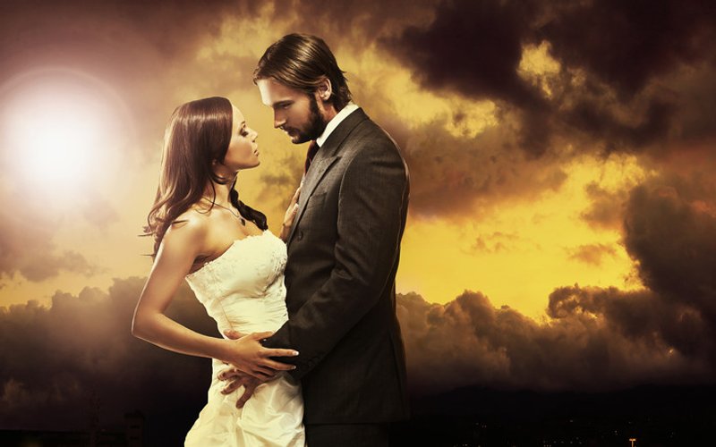 Wedding couple sharing vows during ceremony